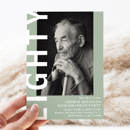 Moderne 80e verjaardag Foto 80e verjaardag Kaart