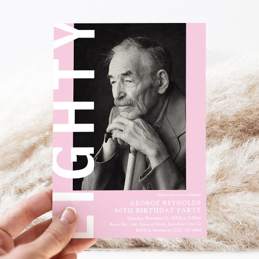 Moderne 80e verjaardag Foto 80e verjaardag Kaart