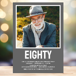 Moderne 80e verjaardag Foto 80e verjaardag Kaart