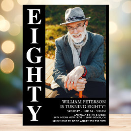 Moderne 80e verjaardag Foto 80e verjaardag Kaart