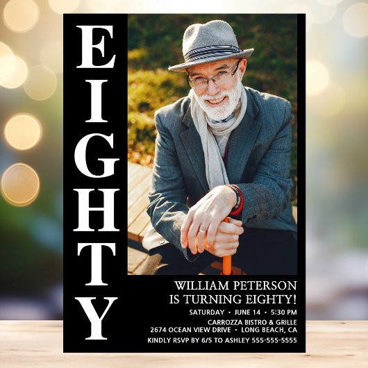 Moderne 80e verjaardag Foto 80e verjaardag Kaart