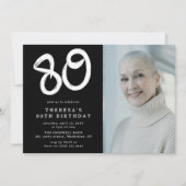 Moderne 80e verjaardag foto kaart (Voorkant)