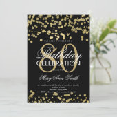 Moderne 80e verjaardag Gold Foil Confetti Kaart (Staand voorkant)