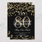 Moderne 80e verjaardag Gold Foil Confetti Kaart (Voorkant / Achterkant)