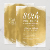 Moderne 80e verjaardag Gold Paint look Kaart (Voorkant / Achterkant)
