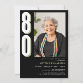 Moderne 80e verjaardag kaart (Voorkant)