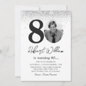 Moderne 80e verjaardag Party foto uitnodiging (Voorkant)