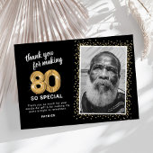 Moderne 80e volwassen verjaardag foto bedankkaart