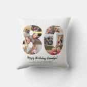 Moderne 80ste Nummer Foto Collage Aangepaste Groet Kussen (Achterkant)