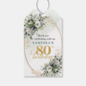 Moderne 80ste verjaardag Eucalyptus Favor Tag Cadeaulabel (Voorkant)