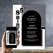 Moderne 85e verjaardag Black Arch Party Kaart
