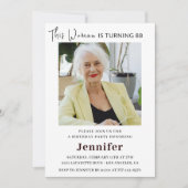 Moderne 88e verjaardag uitnodigingen voor haar fot (Voorkant)