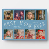 Moderne 8 foto collage Beste moeder ooit Denim bla Fotoplaat (voorkant)