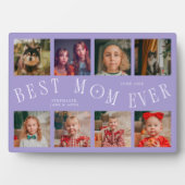 Moderne 8 foto collage Beste moeder ooit Lila Fotoplaat (voorkant)