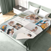 Moderne 8 Foto Collage Elegant Script Aangepast Sherpa Deken