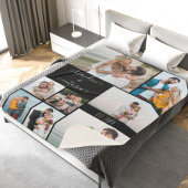 Moderne 8 foto-collage Elegant Script Custom Black Sherpa Deken