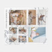 Moderne 8 foto collage familie fleece deken (Voorkant (Horizontaal))