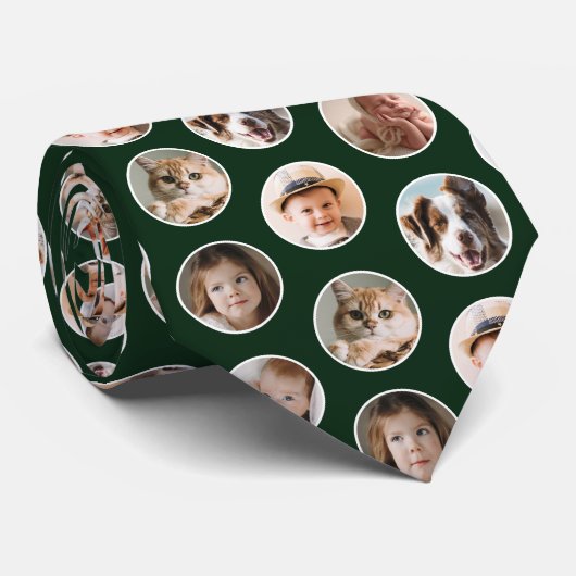 Moderne 8-foto-collage halsdoek stropdas (Opgerold)