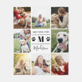 Moderne 8 Foto Collage Hondenpoot Fleece Deken (Voorkant)