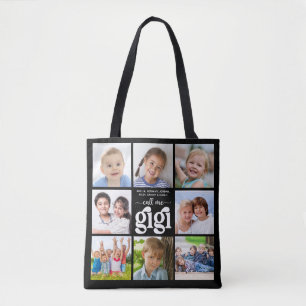 Moderne 8 foto collage namen noemen me Gigi Tote Bag