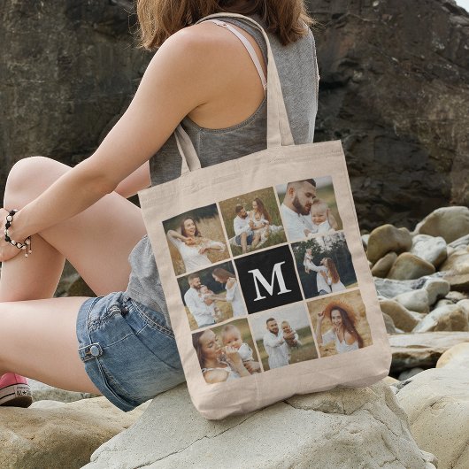 Moderne 8 Foto Collage Persoonlijk Tote Bag