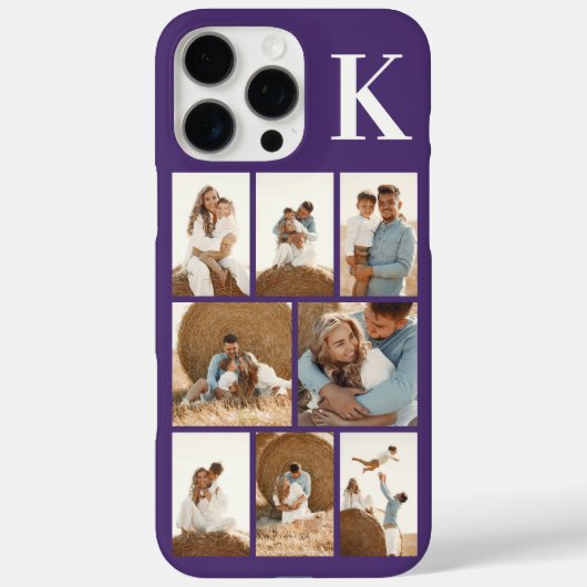 Moderne 8 Foto Paars Case-Mate iPhone Case (Achterkant)