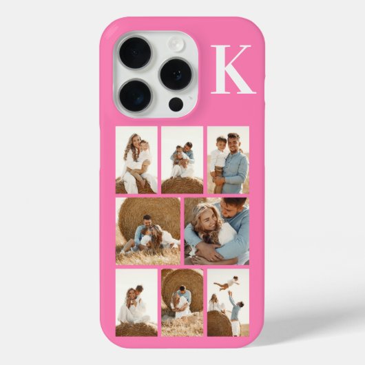 Moderne 8 Foto Roze Case-Mate iPhone Case (Achterkant)