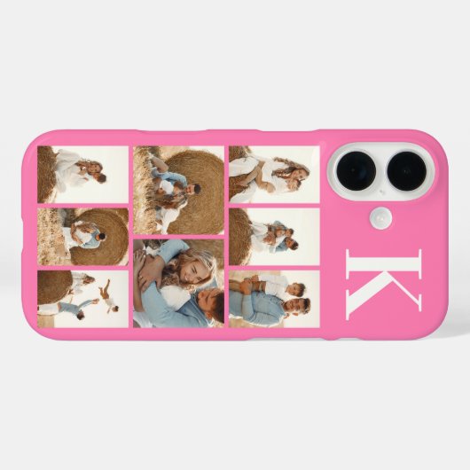 Moderne 8 Foto Roze Case-Mate iPhone Case (Achterkant (horizontaal))