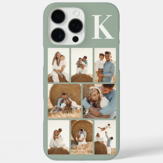 Moderne 8 Foto Sage Groen Case-Mate iPhone Case (Achterkant)