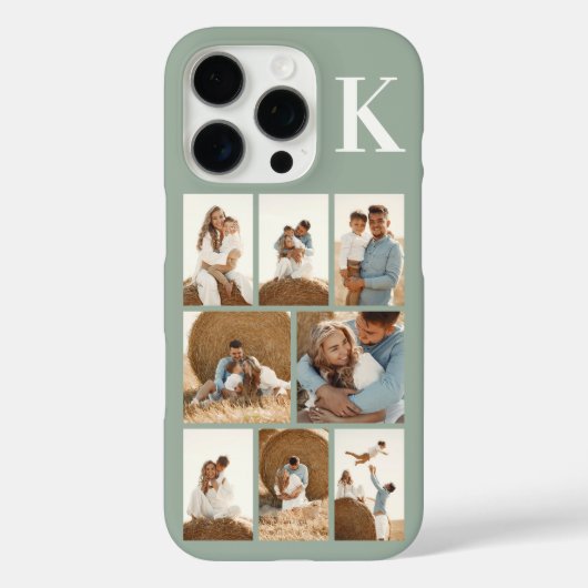 Moderne 8 Foto Sage Groen Case-Mate iPhone Case (Achterkant)