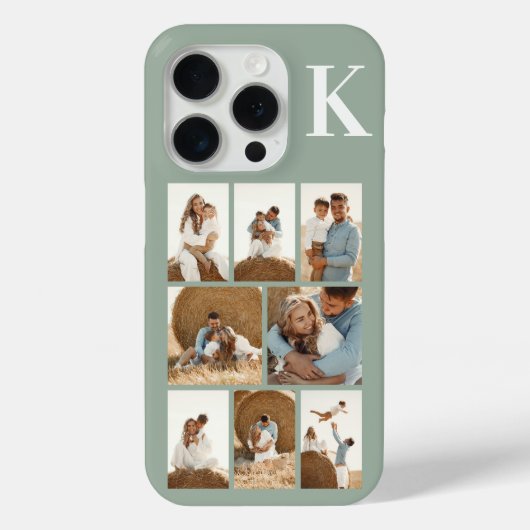 Moderne 8 Foto Sage Groen Case-Mate iPhone Case (Achterkant)