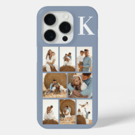 Moderne 8 Foto Stofblauw iPhone 15 Pro Case