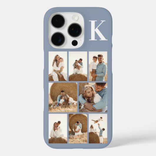 Moderne 8 Foto Stofblauw Case-Mate iPhone Case (Achterkant)