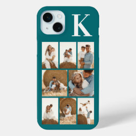 Moderne 8 Foto Teal iPhone 15 Mini Hoesje