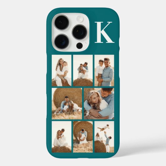 Moderne 8 Foto Teal Case-Mate iPhone Case (Achterkant)