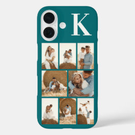 Moderne 8 Foto Teal iPhone 16 Hoesje
