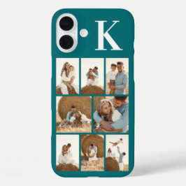 Moderne 8 Foto Teal iPhone 16 Plus Hoesje