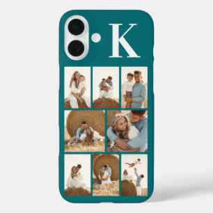 Moderne 8 Foto Teal iPhone 16 Plus Hoesje