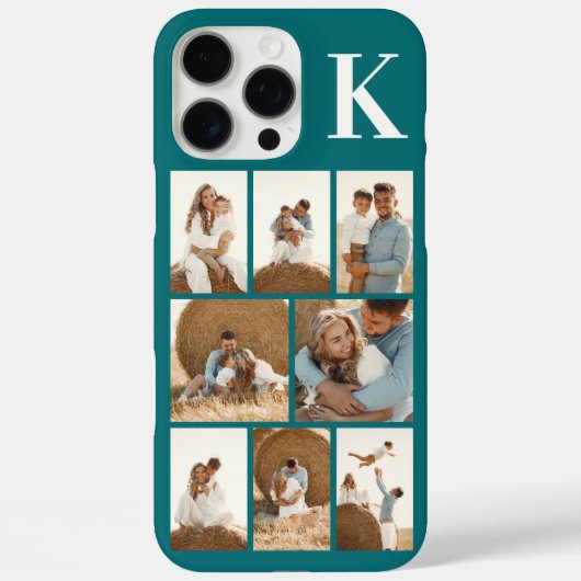 Moderne 8 Foto Teal Case-Mate iPhone Case (Achterkant)