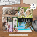 Moderne 8 Fotocollage Gepersonaliseerde Aangepaste Muismat<br><div class="desc">Creëer uw eigen gepersonaliseerde, aangepaste kleur foto muismat met deze eenvoudig te uploaden foto collage sjabloon met 8 afbeeldingen in verschillende vormen en maten, zowel horizontaal als verticaal om een breed scala aan foto onderwerpen en uw titel of naam in uw keuze van tekst lettertype stijlen en alle kleuren (weergegeven...</div>