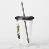 Moderne 8 fotocollage | Monogram Acryl Drinkbeker (Links)
