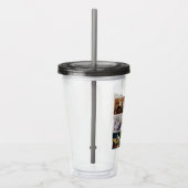 Moderne 8 fotocollage | Monogram Acryl Drinkbeker (Rechts)