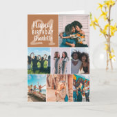 Moderne 8 foto's boho terracotta 21ste verjaardag kaart (Gele Bloem)