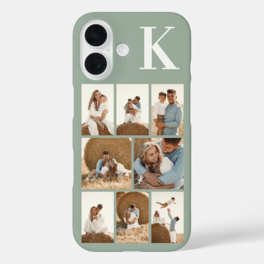 Moderne 8 Foto's Saliegroen Case-Mate iPhone Case (Achterkant)