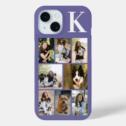 Moderne 8 Huisdier Foto Paars Case-Mate iPhone Case (Achterkant)
