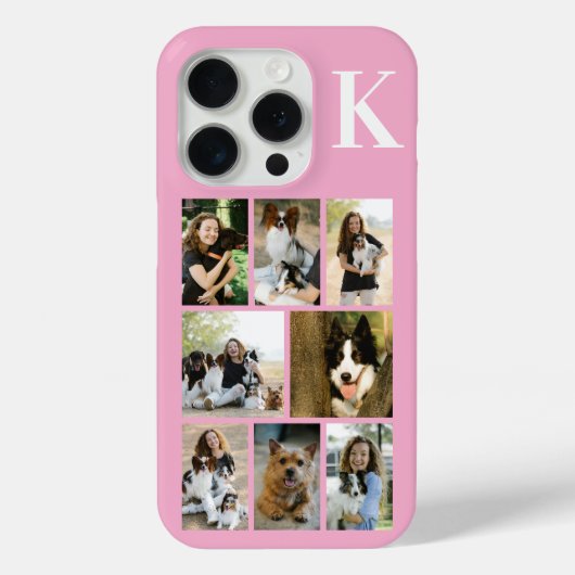 Moderne 8 Huisdier Foto Roze Case-Mate iPhone Case (Achterkant)