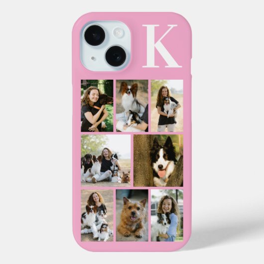 Moderne 8 Huisdier Foto Roze Case-Mate iPhone Case (Achterkant)