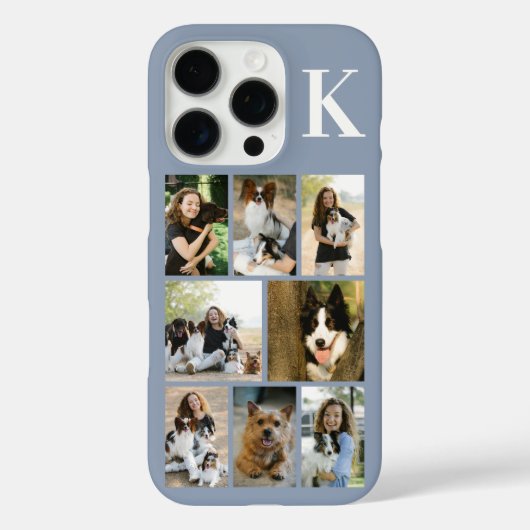 Moderne 8 Huisdier Foto Stof Blauw Case-Mate iPhone Case (Achterkant)