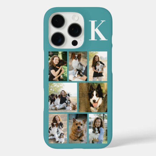 Moderne 8 Huisdier Foto Teal Case-Mate iPhone Case (Achterkant)