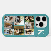 Moderne 8 Huisdier Foto Teal Case-Mate iPhone Case (Achterkant (horizontaal))